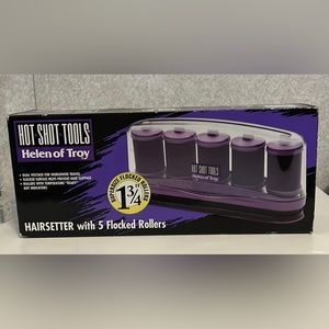 The Hot shot Tools 5-Piece Travel Hairsetter with Super-Size Flocked Rollers.